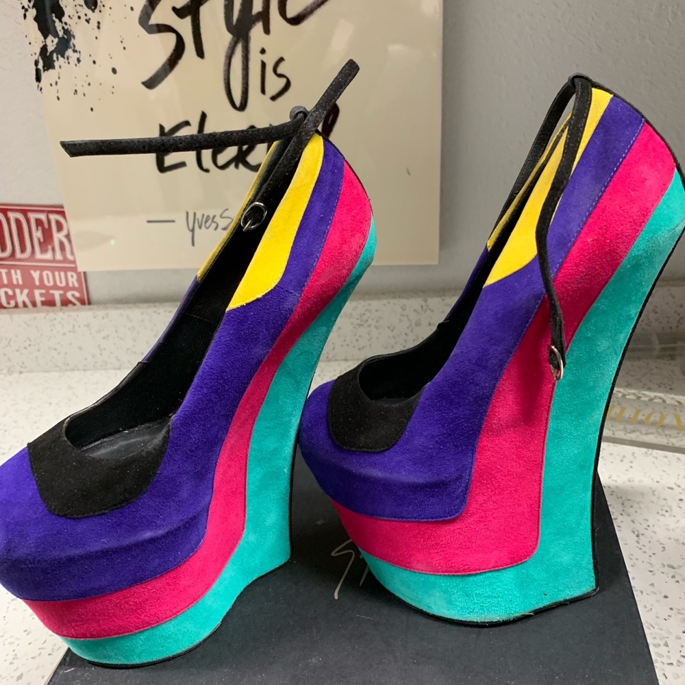 giuseppe's colorful  platform wedge